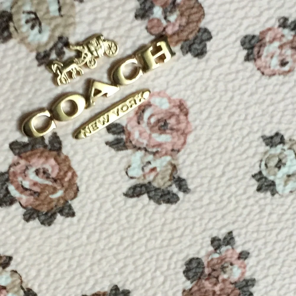 Coach Rosette Print Blush Multi Wallet Wristlet